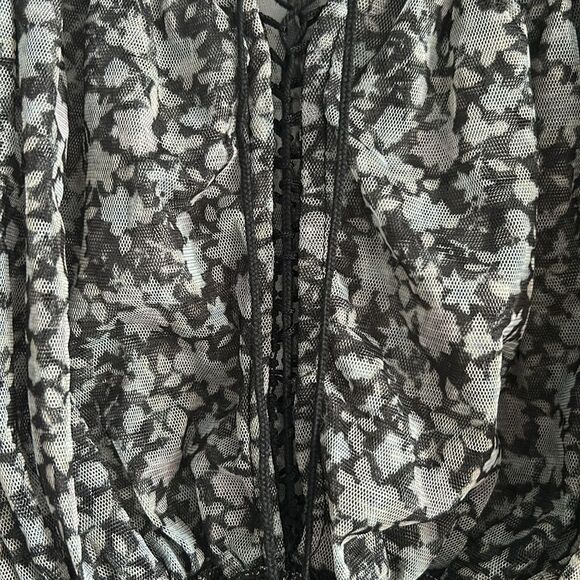 Free People Beatrice Smocked Floral Mesh Semi Sheer Top Size S - Picture 7 of 8